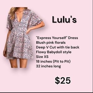 Lulu's Blush Pink Floral Babydoll Dress